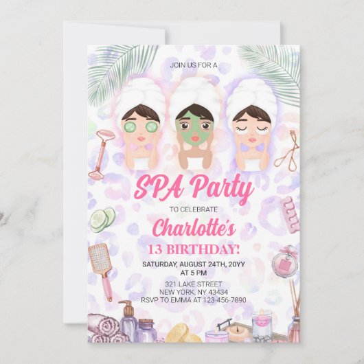 Spa-Geburtstagsfeier Einladung (Vorderseite)