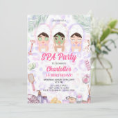 Spa-Geburtstagsfeier Einladung (Stehend Vorderseite)