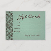 Spa Gift Card Spa Linen Brown Mint Rabattkarte (Rückseite)