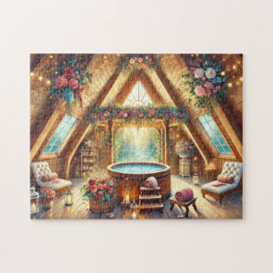 Spa-Loft mit floralem Jacuzzi-Rückzugsort Kerzenli Puzzle