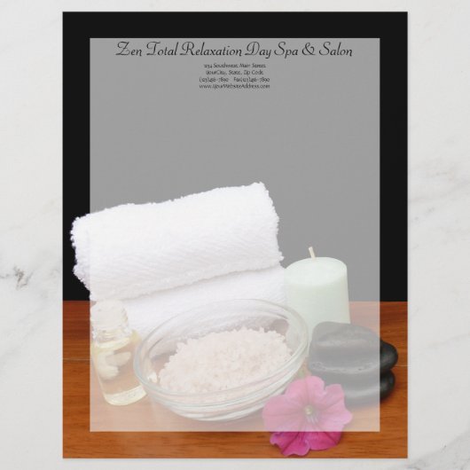 Spa/Massage/Pedicure Salon Scene Black/Color Briefkopf (Vorderseite)