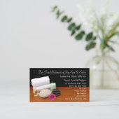 Spa/Massage/Pedicure Salon Scene Black/Color Visitenkarte (Stehend Vorderseite)