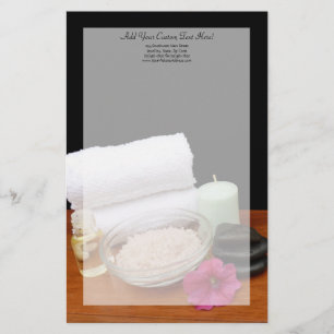 Spa/Massage/Pediküre-Salon-Szene Schwarz/Color Briefpapier
