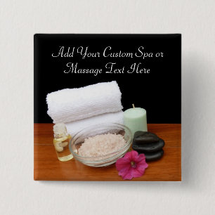 Spa/Massage/Pediküre Salon Szene Schwarz/Farbe Button