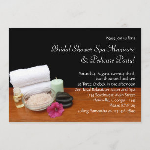 Spa/Massage/Pediküre-Salon Szene Schwarz/Farbe Einladung