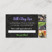 Spa Massage Salon Business Card Royal Blue Black Terminkarte (Rückseite)