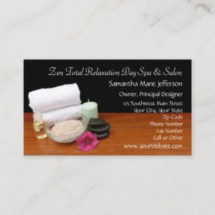 Spa-Massage-Salon-Szene Schwarz/Farbe Visitenkarte