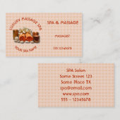 Spa Massage Therapy Salon Candle Stone With Name Visitenkarte (Vorne/Hinten)