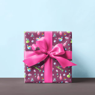 Spa-Muster Wasserfarbe   Pflaume Geschenkpapier