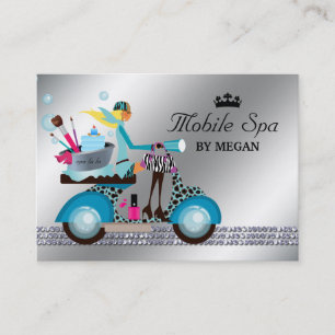 Spa-Nagelsalon-Roller-Mädchen-Mode-Moderne-Blasen Visitenkarte
