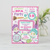 Spa Party Birthday Invitation Einladung (Stehend Vorderseite)