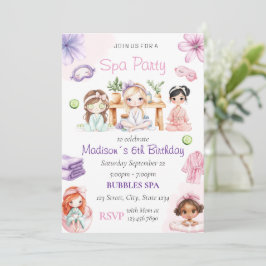 Spa Party Birthday Invitation Einladung