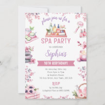 Spa-Party-Einladung - Kirschblüten-Verwöhnparty