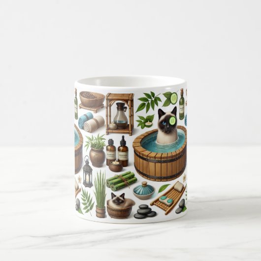 Spa party for Siamese Cat Lovers Kaffeetasse (Mittel)