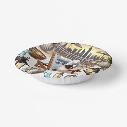 Spa party for Siamese Cat Lovers Pappteller (Gewinkelt)