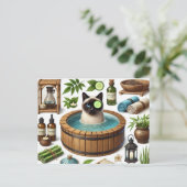 Spa party for Siamese Cat Lovers Postkarte (Stehend Vorderseite)