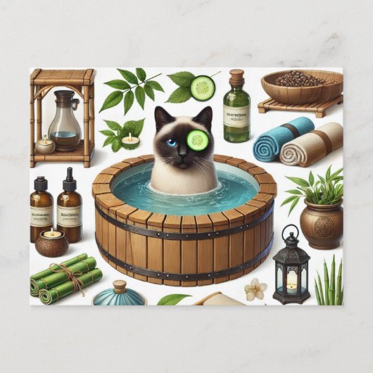 Spa party for Siamese Cat Lovers Postkarte (Vorderseite)