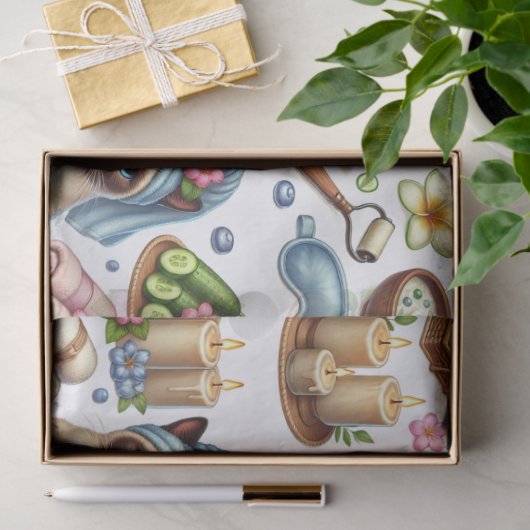 Spa party for Siamese Cat Lovers Seidenpapier (Geschenk)