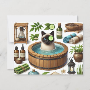 Spa-Party für Siamese-Katzenliebhaber  Postkarte