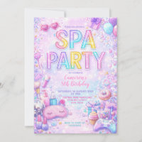 Spa-Party-Geburtstagseinladung | Pastell Spa Verwö