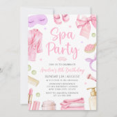 Spa Party Girl Birthday Invitation Einladung (Vorderseite)