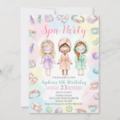 Spa party girls Glam Birthday party Einladung (Vorderseite)