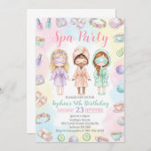 Spa party girls Glam Birthday party Einladung (Vorne/Hinten)