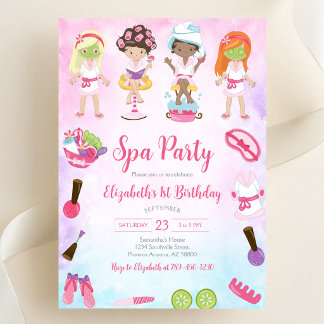 Spa-Party Glanz und Glamour Geburtstagseinladung Einladung