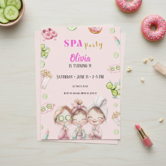 Spa Party Invitation Girls Pamper Birthday Einladung