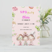 Spa Party Invitation Girls Pamper Birthday Einladung (Stehend Vorderseite)