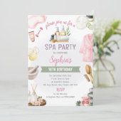 Spa Party Invitation, Natural Calm Refresh Pamper Einladung (Stehend Vorderseite)