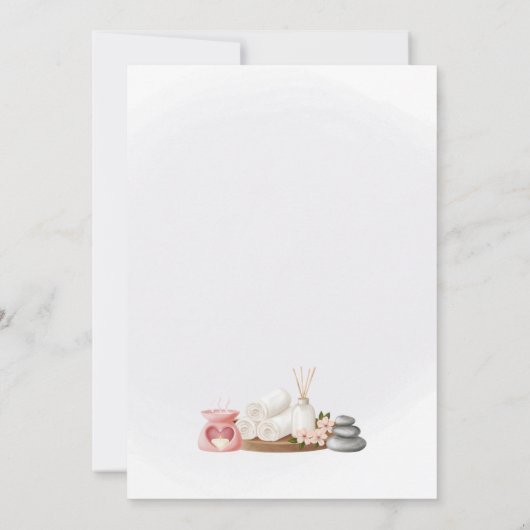 Spa Party Invitation, Natural Calm Refresh Pamper Einladung (Rückseite)