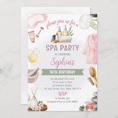 Spa Party Invitation, Natural Calm Refresh Pamper Einladung (Vorne/Hinten)
