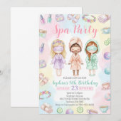 Spa-Party Mädchen Glam Geburtstagsfeier Einladung (Vorne/Hinten)