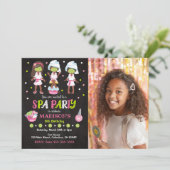 Spa-Party-Makeup-Foto-Geburtstag Einladung (Stehend Vorderseite)