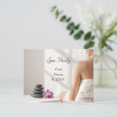 Spa Party Minimal Wellness Design Postkarte (Stehend Vorderseite)