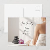 Spa Party Minimal Wellness Design Postkarte (Vorne/Hinten)