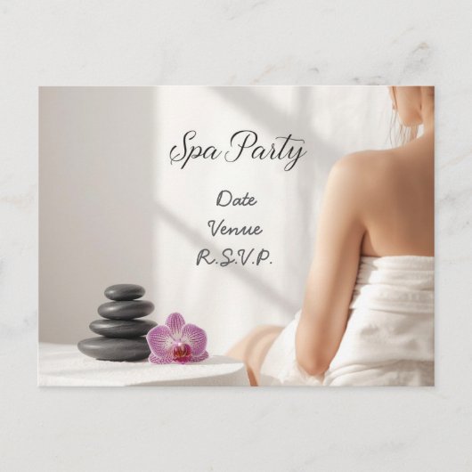 Spa Party Minimal Wellness Design Postkarte (Vorderseite)