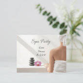 Spa-Party Minimal Wellness-Design Postkarte (Stehend Vorderseite)