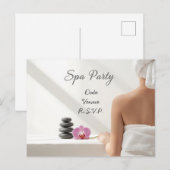 Spa-Party Minimal Wellness-Design Postkarte (Vorne/Hinten)