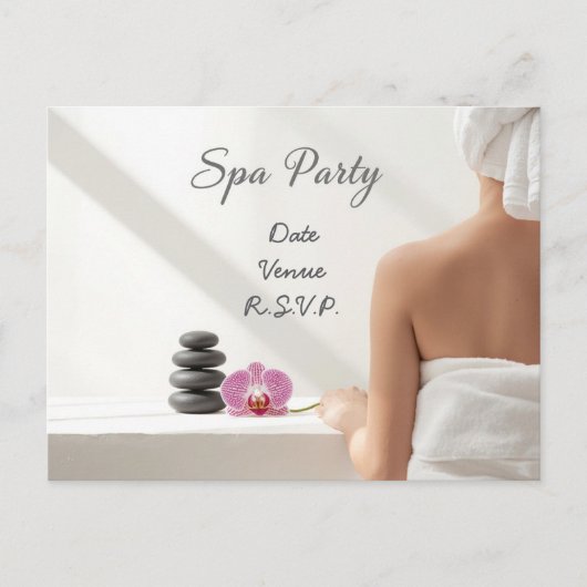 Spa-Party Minimal Wellness-Design Postkarte (Vorderseite)