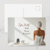 Spa Party Minimal Wellness Design Postkarte (Vorne/Hinten)