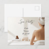 Spa Party Minimal Wellness Design Postkarte (Vorne/Hinten)