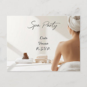 Spa Party Minimal Wellness Design Postkarte