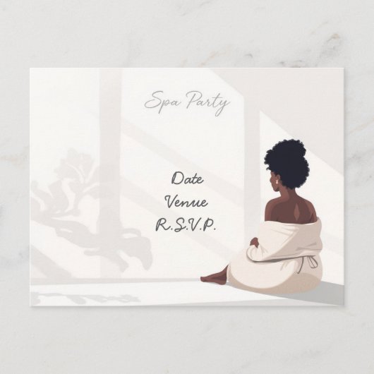 Spa Party Minimal Wellness Design Postkarte (Vorderseite)