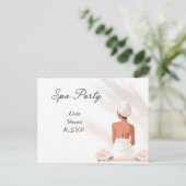 Spa Party Minimal Wellness Design Postkarte (Stehend Vorderseite)