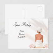Spa Party Minimal Wellness Design Postkarte (Vorne/Hinten)