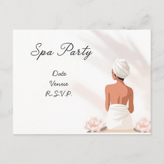Spa Party Minimal Wellness Design Postkarte (Vorderseite)