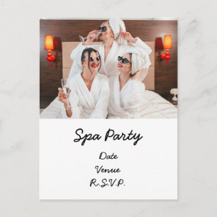 Spa-Party mit eigener Foto-Einladung Postkarte