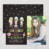 Spa Party Photo Birthday Invitation Einladung (Vorne/Hinten)